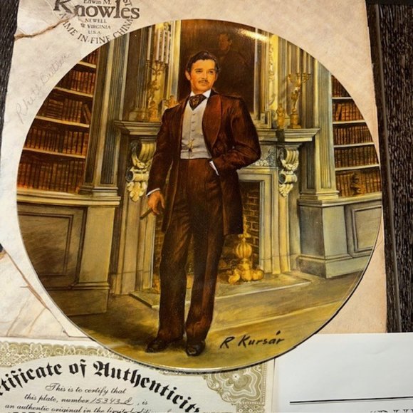 Knowles 1981 Gone With The Wind Rhett Plate Limited Edition Plate #15343E NIB - Picture 2 of 7